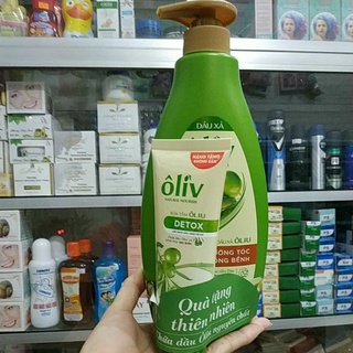 Dầu xả dưỡng tóc ôliv nguyên chất 650ml tặng tuyb sữa tắm