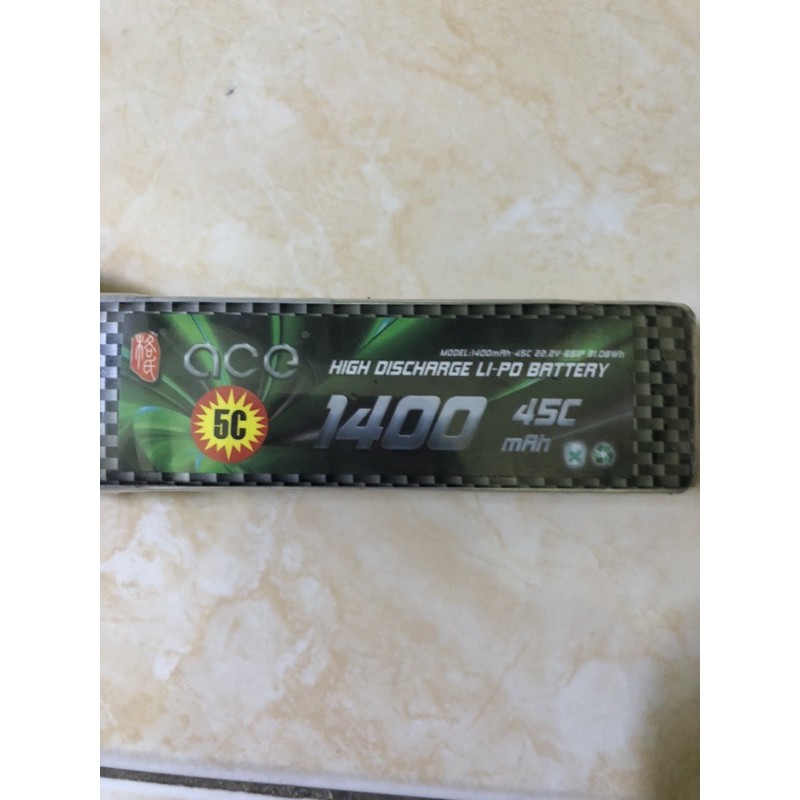 Lipo 1400mAh 45C 22.2v 6s1p 31.08Wh