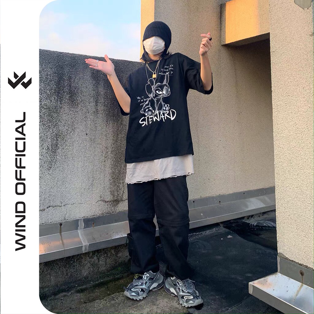 Áo phông unisex form rộng WIND oversize tay lỡ STEWARD thời trang nam nữ ulzzang | BigBuy360 - bigbuy360.vn