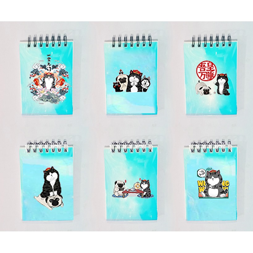 Sổ lò xo hologram hoàng thượng mèo LXH9 sổ lò xo cute dễ thương A7 100 trang kpop idol