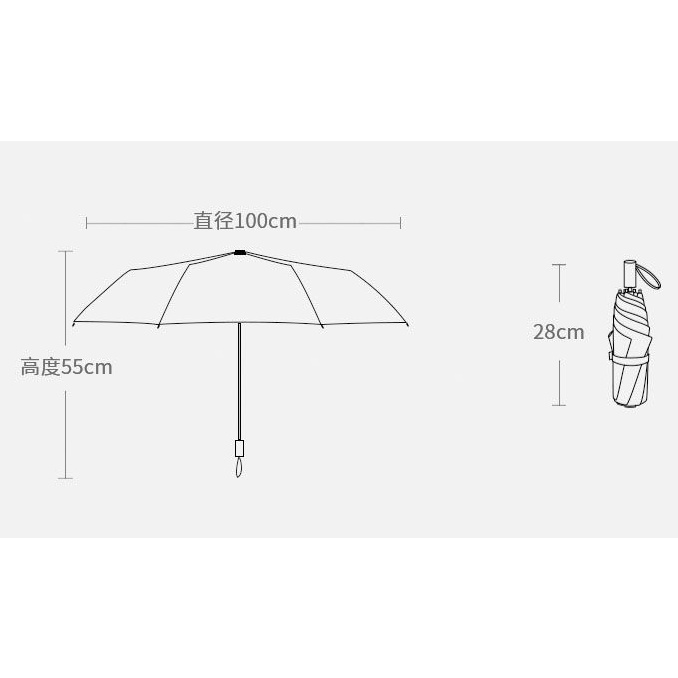 Dù Che Nắng Chống Tia UV/Gió 8 Khung Với Tay Cầm Phù Hợp Màu Sắc Sáng Tạo