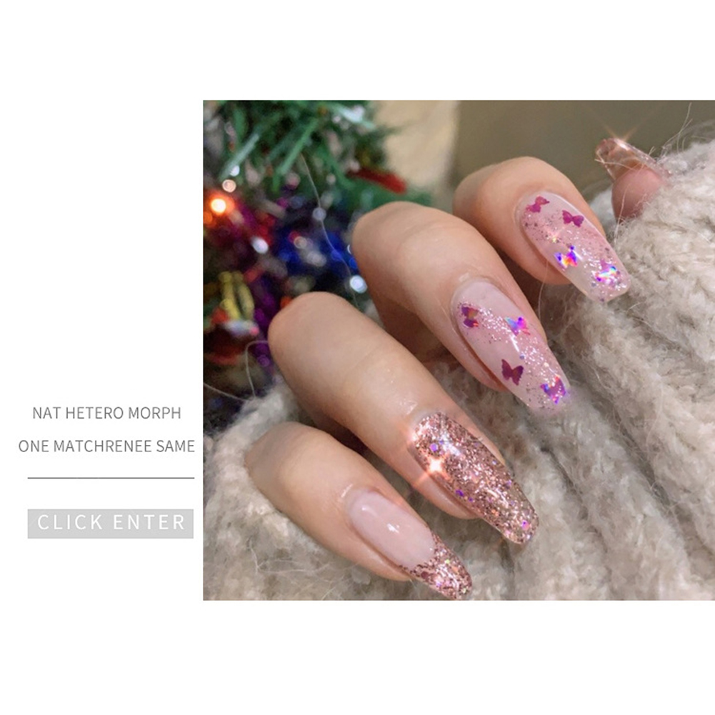 [Hàng mới về] Hộp kim sa trang trí móng tay nghệ thuật DIY lấp lánh thời trang