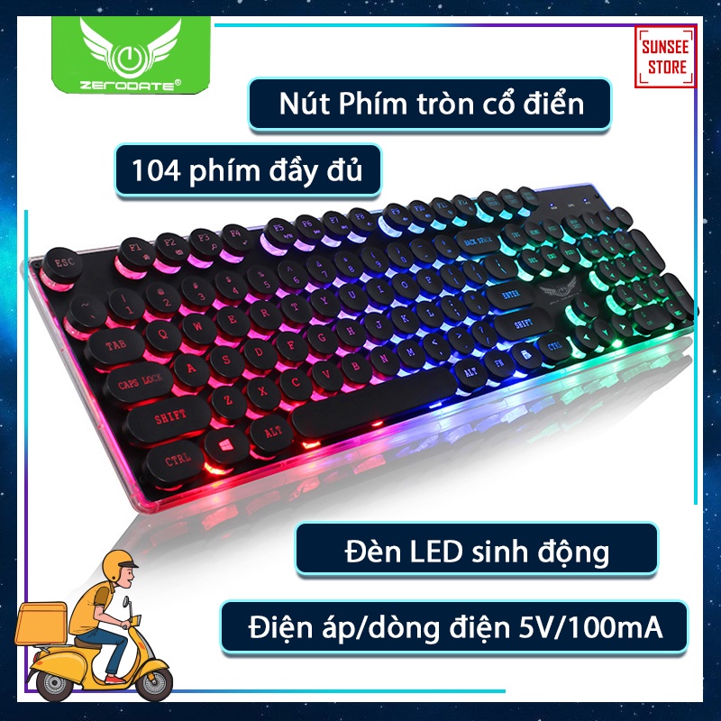 BÀN PHÍM  GIẢ CƠ DÀNH CHO CHƠI GAME-E SPORT- BÀN PHÍM DÂY- ĐÈN LED NỀN RGB- ÂM GÕ NHẸ NHÀNG - LD-KB202