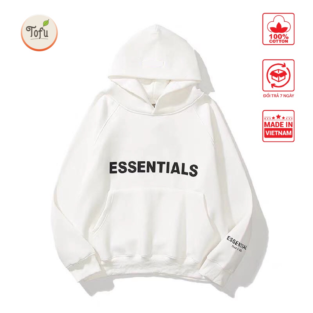 Áo Hoodie nam nữ in KTS ESENTIALSSS, Áo khoác thu đông có mũ dài tay, dáng Unisex, chất Nỉ loại 1 cotton cao cấp