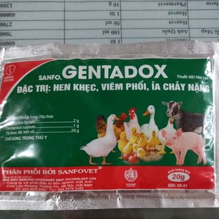Trị hen khẹc, viêm phổi, ỉa chảy nặng trên gia cầm 20g