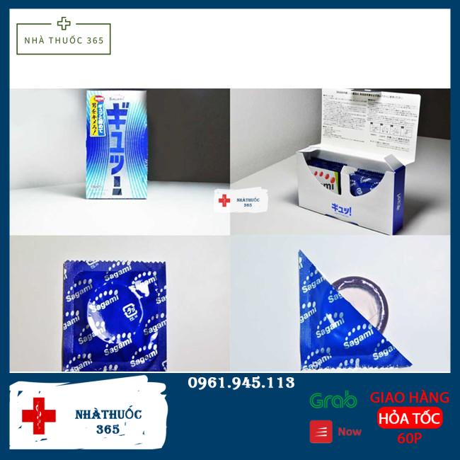 Bao cao su Sagami Tight - Fit siêu mỏng, 6 đường lượn sóng hộp 12 chiếc