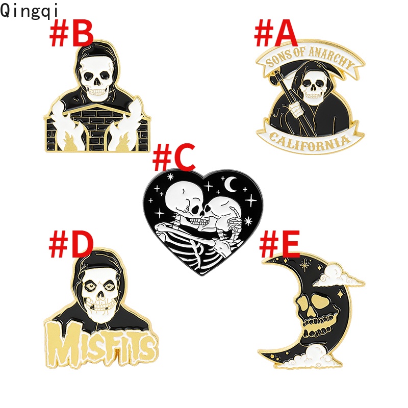 Trâm cài áo Miss Zoe kim loại hình đầu lâu ma cà rồng cá tính