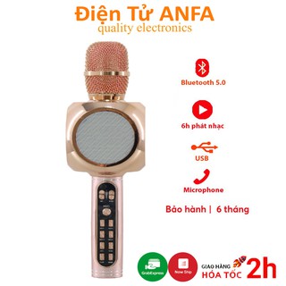 Micro karaoke bluetooth YS-90 JVJ, mic thu âm cầm tay kèm loa không dây dễ sử dụng