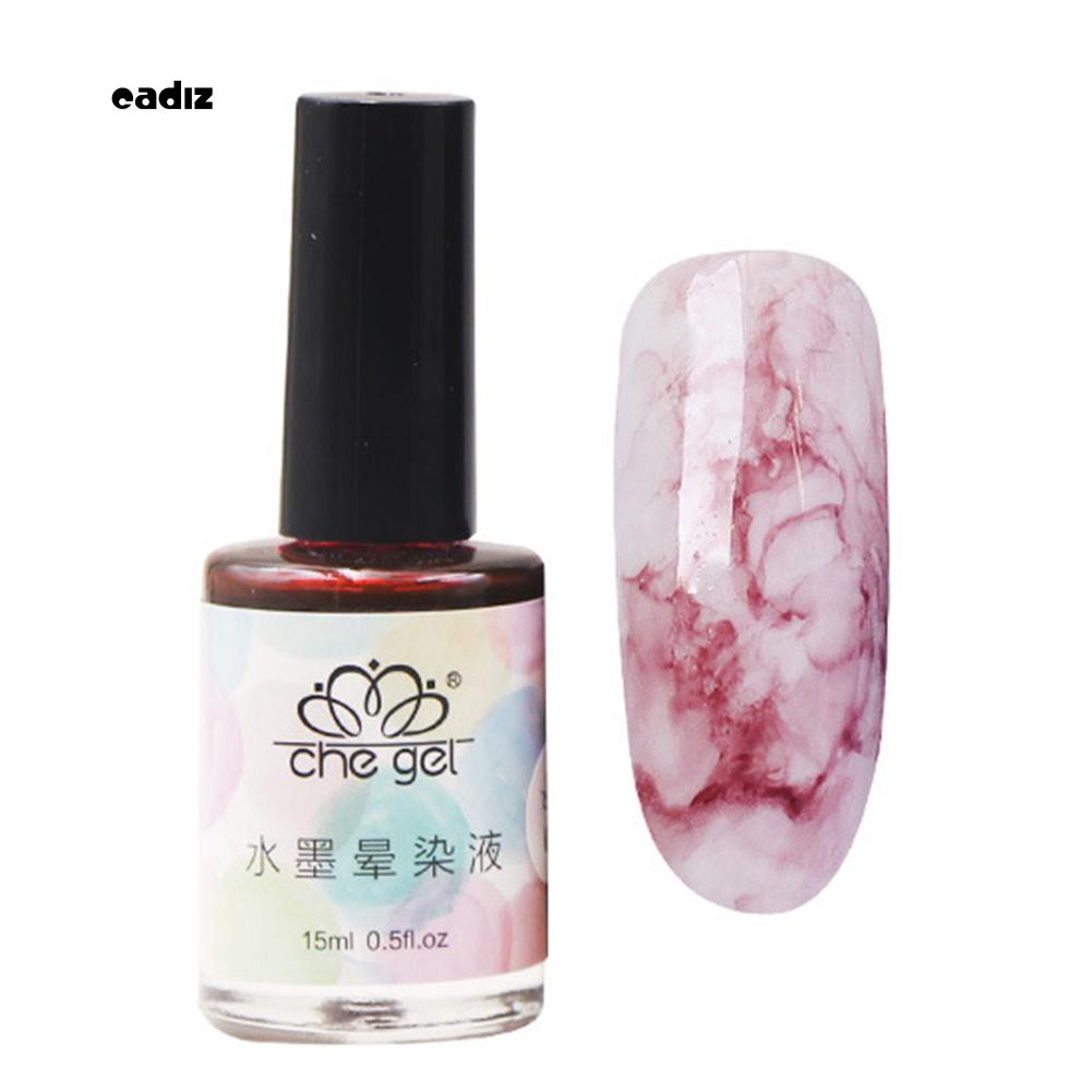 ✮15ml Nail Polish Marble Pattern Gradient Color Manicure Ink Smudge Lacquer Decor