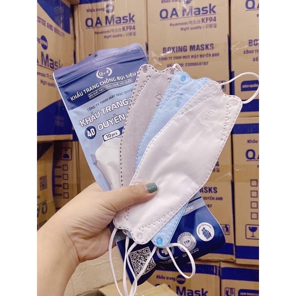 [SET 50 CÁI] KHẨU TRANG KHÁNG KHUẨN QUYỀN ANH 4D KF94 4 LỚP