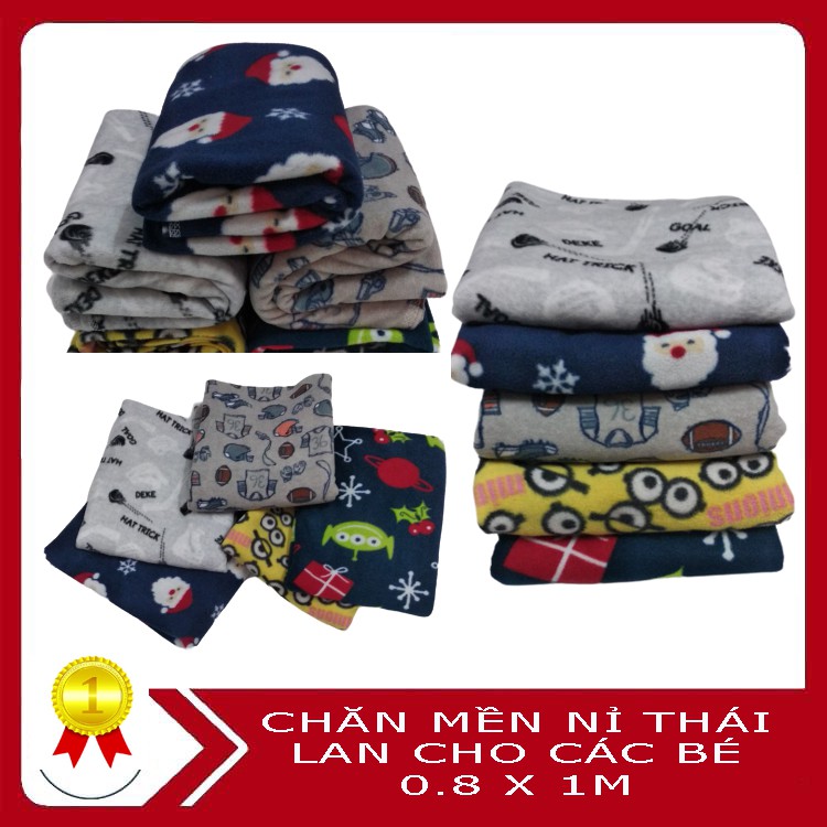 Chăn mền nỉ nhiều họa tiết dễ thương – Xuất xứ Thái Lan – KT: 0.8x1m - HALIDO