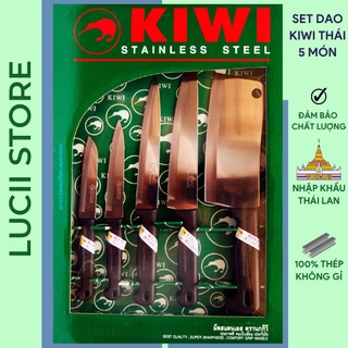 Set dao kiwi 5 món thái lan thép không rỉ - bộ dao làm bếp thép không gỉ