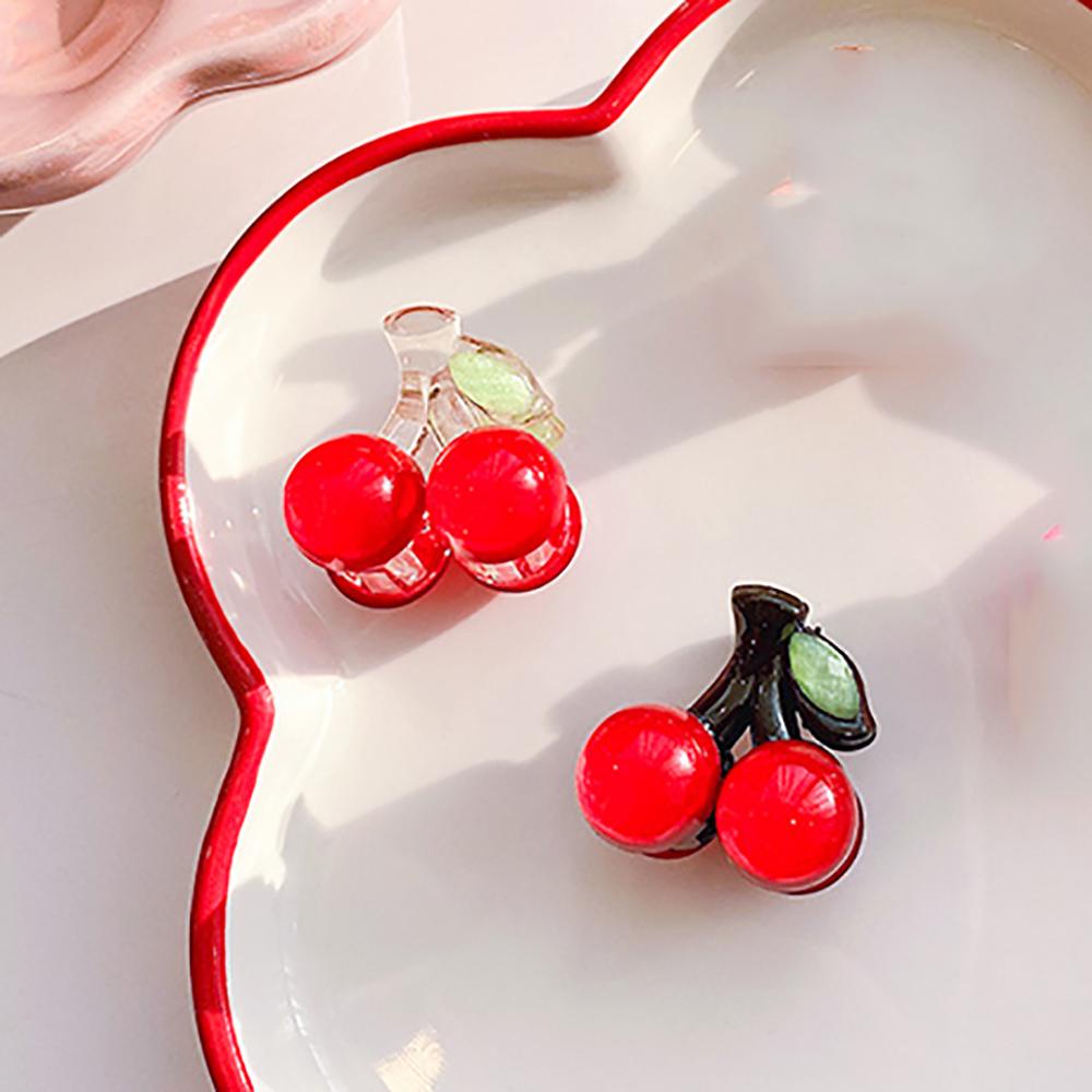 USNOW Kẹp Tóc Càng Cua Bằng Nhựa Hình Quả Cherry Nhiều Màu Thời Trang Cho Bé Gái