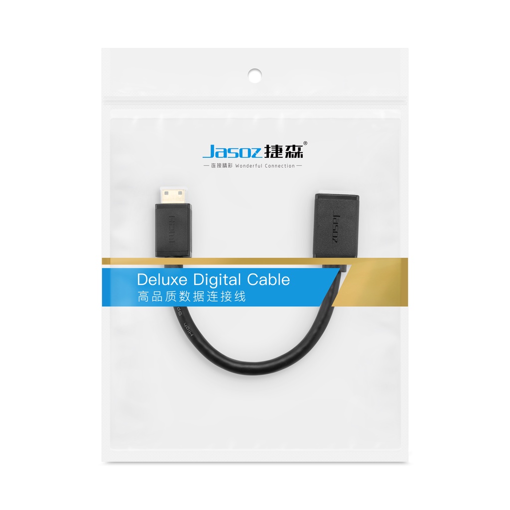 Cáp chuyển đổi Mini HDMI sang HDMI cái  full HD JASOZ A126 - Hàng chính hãng - Bảo hành 18 tháng