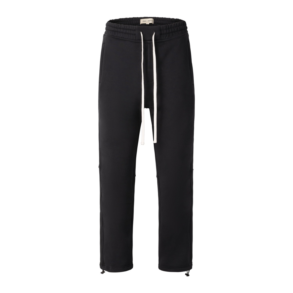 Quần Sweatpants jogger nam màu xanh đen ống xuông có dây rút unisex nỉ bông dày dặn.