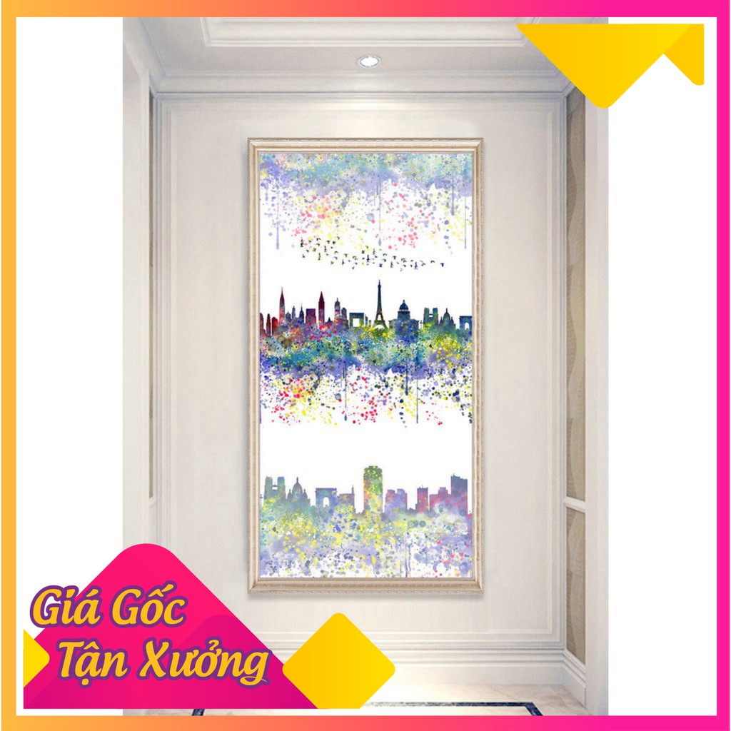 [Giá xưởng] Tranh vẽ thành phố paris có tháp eiffel