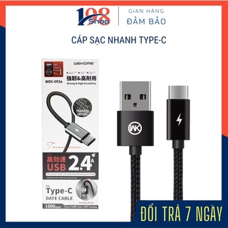 Cáp sạc type-c wdc- 093a 💝big sale💝 cáp sạc nhanh 2.4a chống xoắn, dây sạc bọc dù chống đứt siêu bền