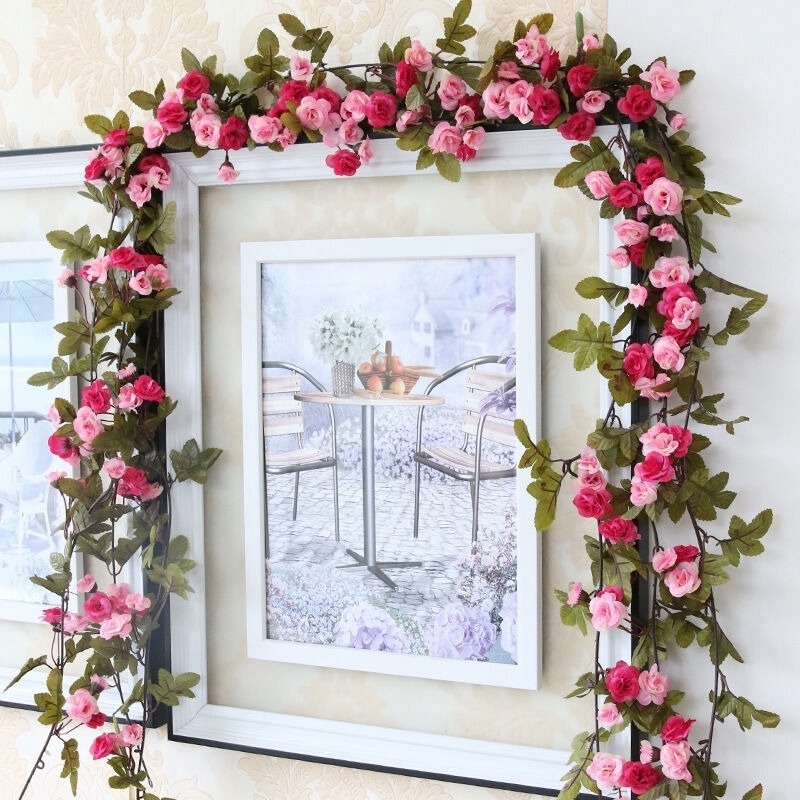 Dây Hoa Hồng Giả 69 Bông 1.8M Trang Trí Giáng Sinh / Tiệc Cưới / Sinh Nhật DIY