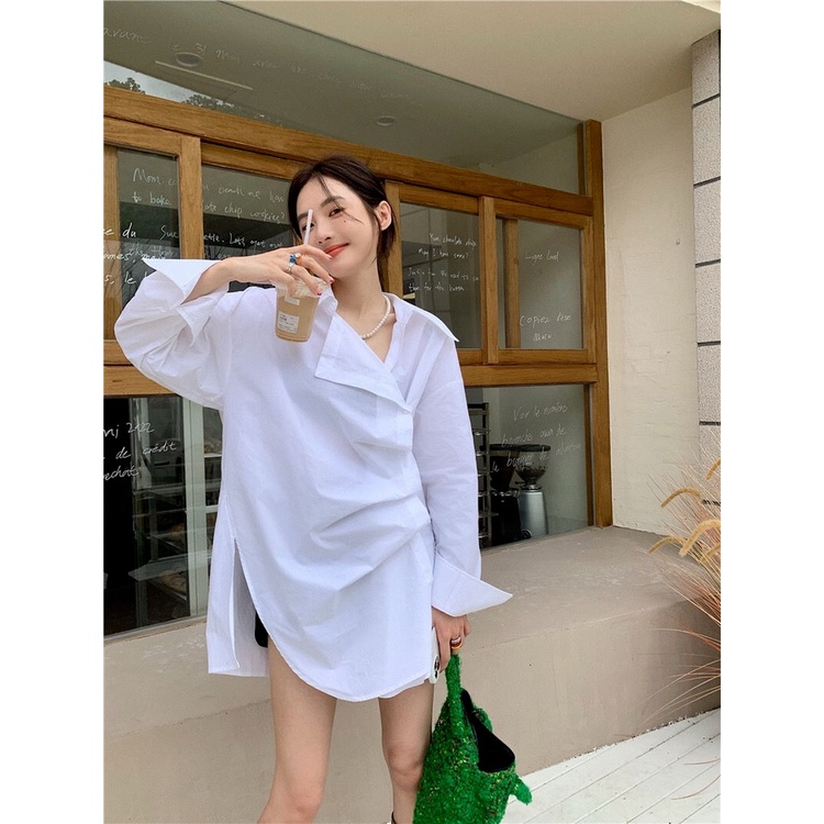 Áo Sơ Mi Tay Dài Dáng Rộng Thiết Kế Mỏng Thời Trang Mùa Thu Dành Cho Nữ