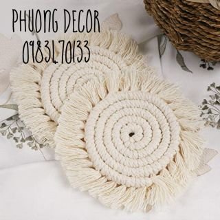 LÓT LY MACRAME TRÒN – HÀNG ĐẸP