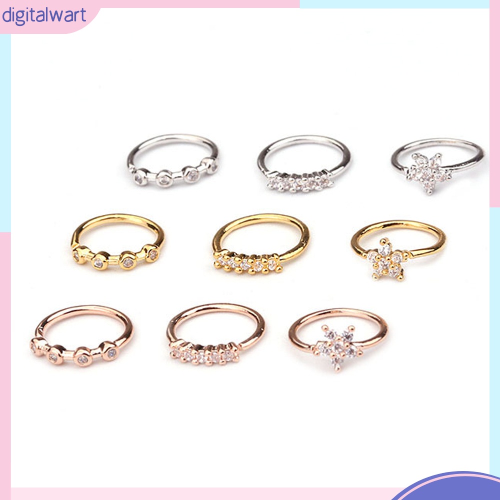 1 Khuyên Mũi Tròn Đính Đá Zircon Thời Trang Cho Nữ