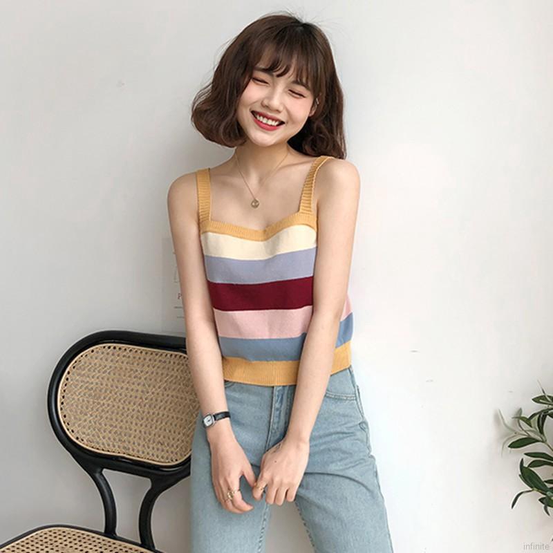 INFINITE Women Summer Stripe Tank Top