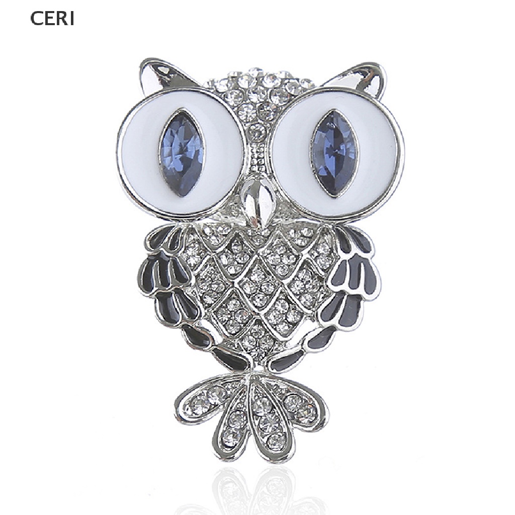 CE Fashion Delicate Owl Brooches Korean Alloy Rhinestone Animal Brooch Pins Jewelry RI