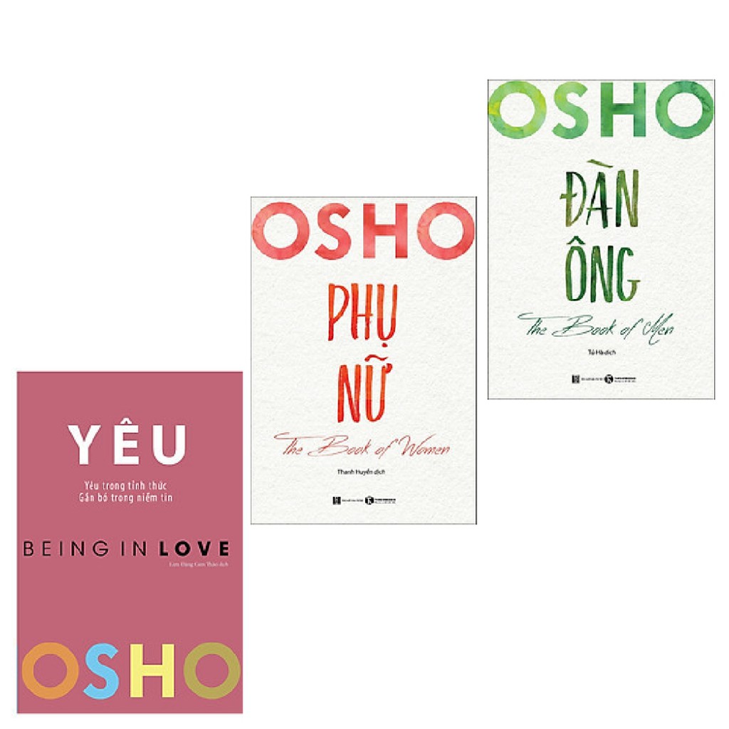 Sách - Combo 3 cuốn: OSHO - Yêu - Being In Love + Osho Đàn Ông - The Book Of Men + Osho Phụ Nữ - The Book Of Women