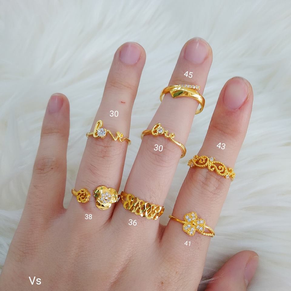 Nhẫn chữ love vàng có hóa đơn bảo hành, vàng bạc an chi