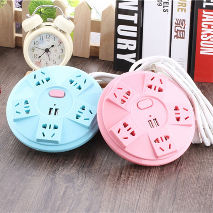 Ổ Điện UFO 10 Ổ Cắm và 2 Cổng USB (Màu Sắc Ngẫu Nhiên)