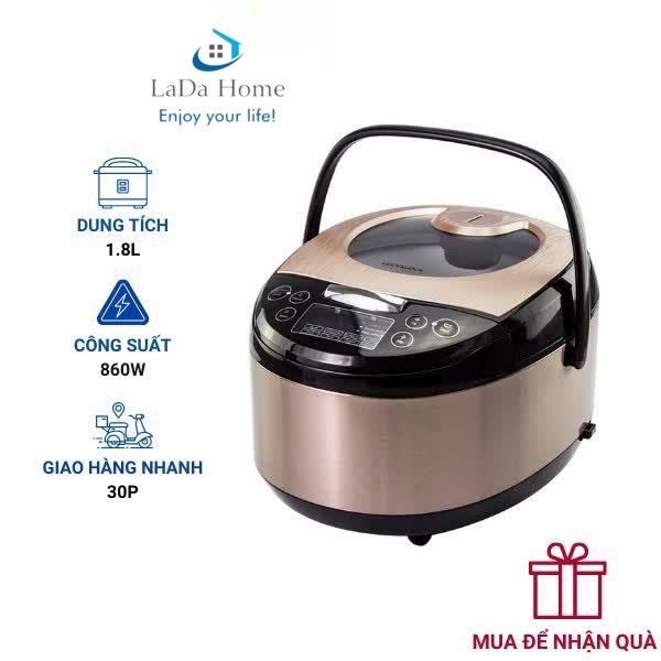 EJR352 - Nồi cơm điện thương hiệu Lock&Lock 1.8L(5L) - Màu nâu - LaDaHome