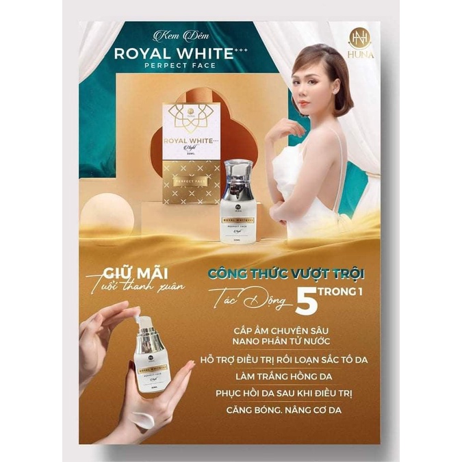 Bộ dưỡng da ngày hoặc đêm Royal_White+++ của Huna
