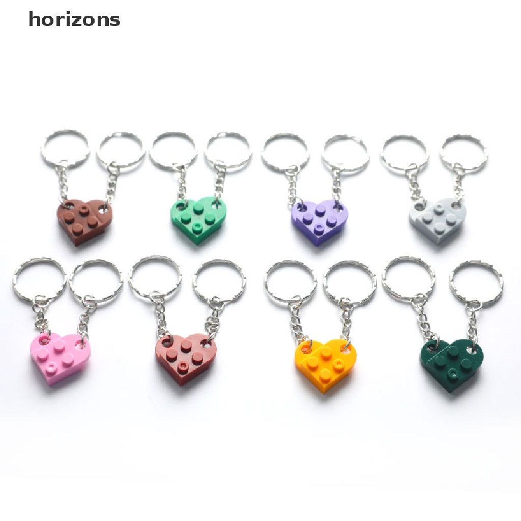 Set 2 Móc Khóa Hình Viên Gạch Trái Tim Xinh Xắn