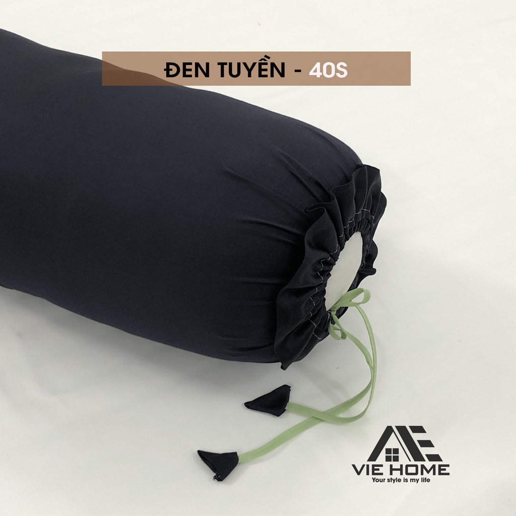 Vỏ gối ôm lụa Tencel 40s VIE HOME - Bedding, hàng đẹp kích thước 35x100cm trơn màu cao cấp