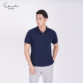 Áo thun nam trơn có cổ vải thoáng mát, chất co giãn ELNIDO ELN10