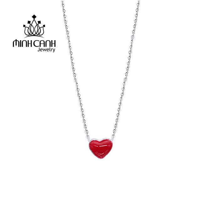 Dây Chuyền Bạc Trái Tim Đỏ - Minh Canh Jewelry