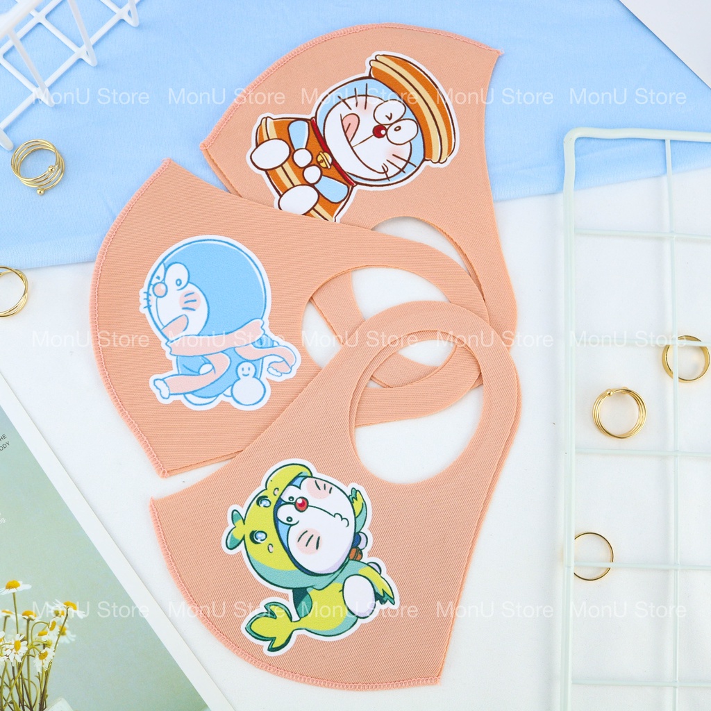 Khẩu trang vải su người lớn hình DORAEMON DOREMON dễ thương cute MON0171