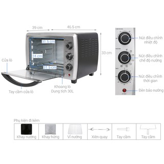 Lò nướng Electrolux (Thụy Điển) EOT30MXC 30 lít (Mới 100%, bảo hành 12 tháng chính hãng)