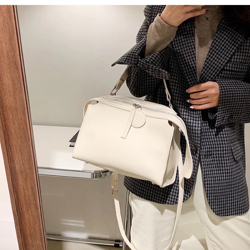 Túi xách da đeo chéo loại lớn thời trang Unisex