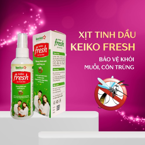 Xịt tinh dầu chanh sả Keiko Fresh 150ml  đuổi chống muỗi chống côn trùng