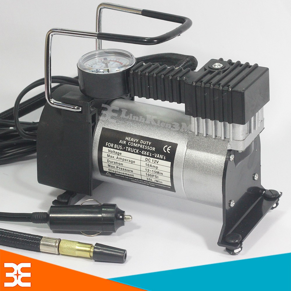 Bơm Lốp Ô Tô Xe Máy 12VDC 965 Kpa Màu Bạc