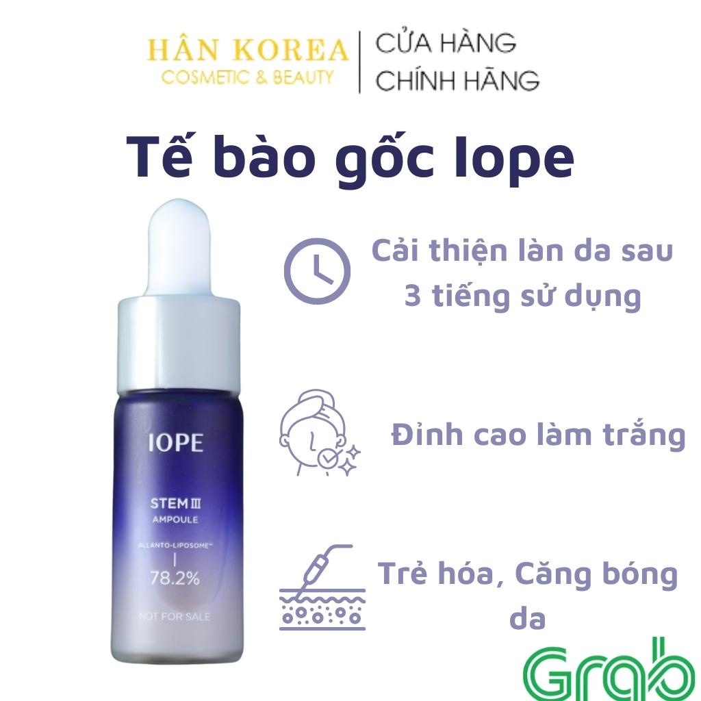 Tế bào gốc iope 10ml, tế bào gốc làm trắng, trẻ hóa, căng bóng da cải thiện da toàn diện Hân Korea