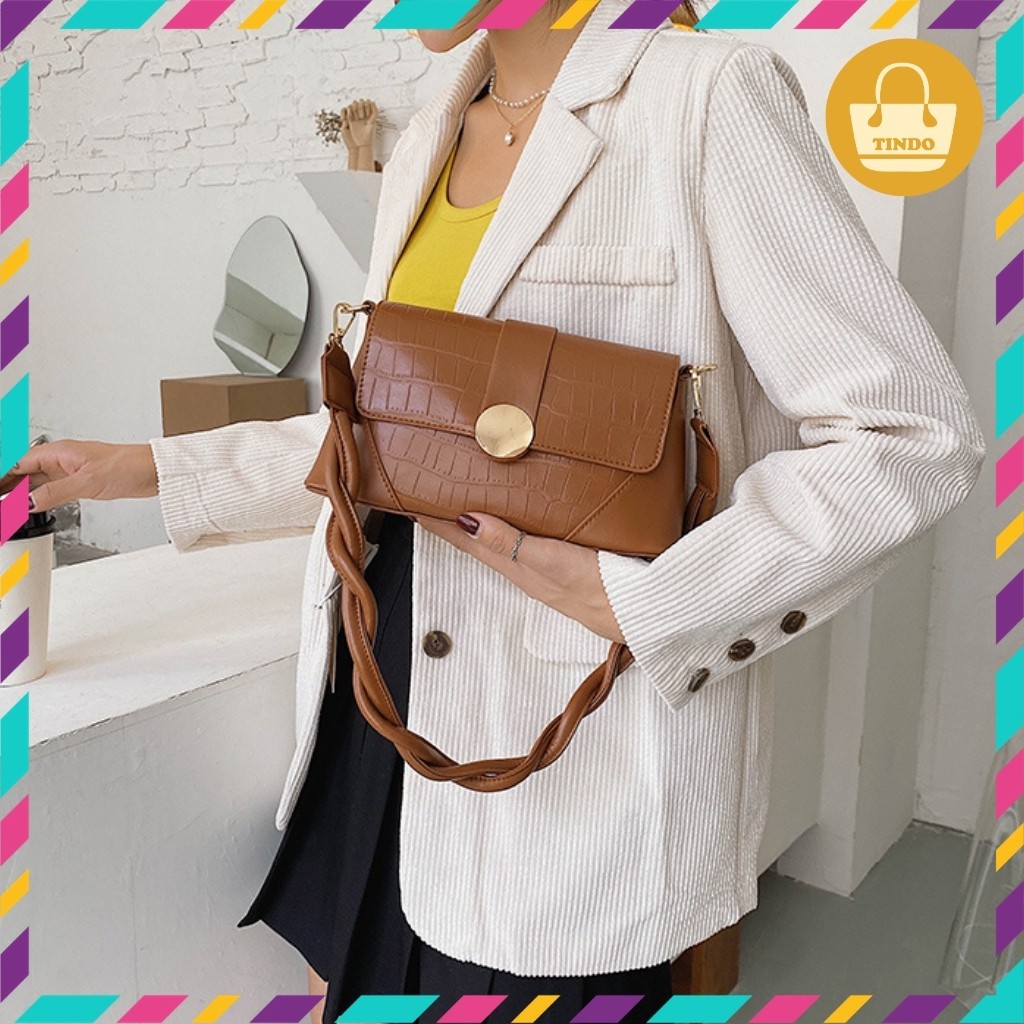 [SALE GIÁ GỐC] Túi xách nữ dây đeo xoắn da mềm mịn vân cá sấu thời trang phong cách Hàn Quốc [3057] | BigBuy360 - bigbuy360.vn