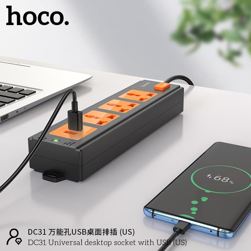 Ổ cắm điện lioa Hoco DC31 đa năng thông minh có cổng Usb an toàn tiện lợi Bảo hành 1 đổi 1 trong 6 tháng