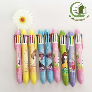 Bút bi 8 ngòi bấm nhiều màu