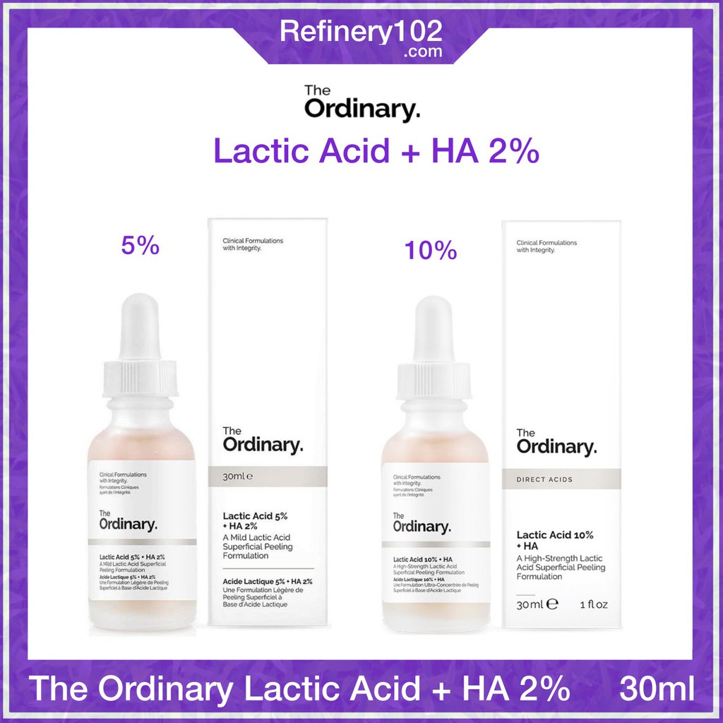 Serum tẩy da chết hóa học The Ordinary Lactic Acid 5 - 10% + HA 2% - Hỗ trợ sáng da, giảm thâm 30ml