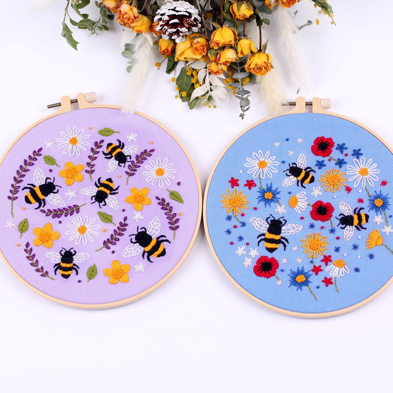 Beginners bee embroidery DIY material package Suzhou embroidery Teaching