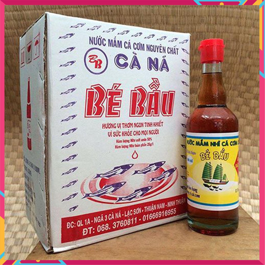 Nước Mắm Bé Bầu, Cà Ná, Chai Thủy Tinh 500ML (1 Thùng 6 Chai)