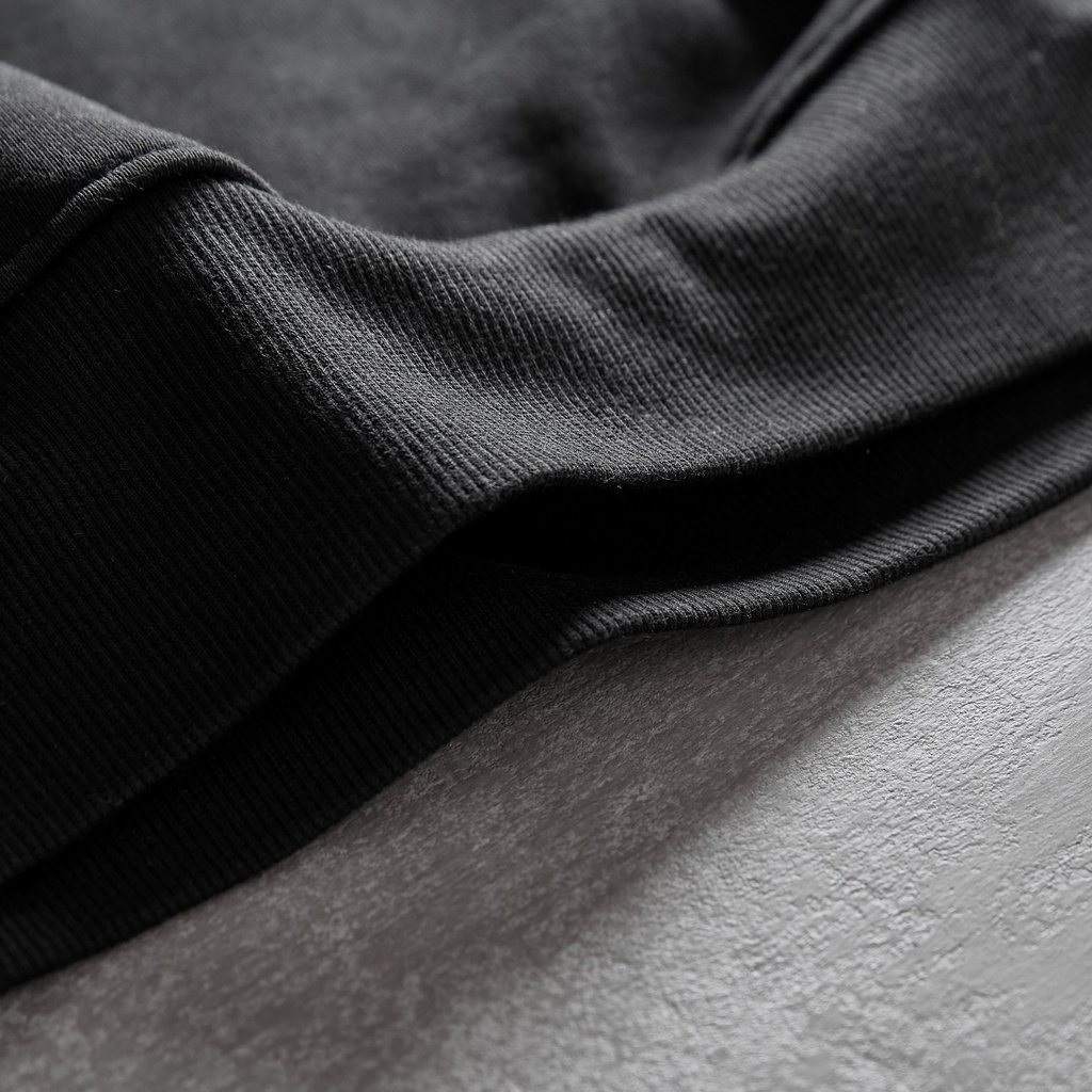 Áo Sweater Tay Dài Basic Gori | Màu Đen Form Rộng Co Giãn Unisex