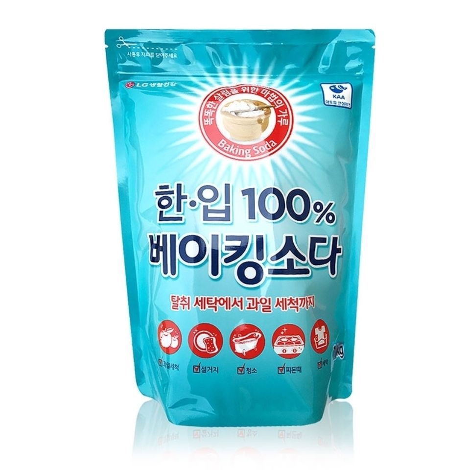 Nhập khẩu Hàn Quốc LG Baking soda rửa bát đồ chơi trái cây mềm quần áo khử trùng bột tẩy đa năng 1kg